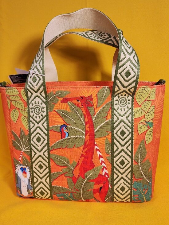 Loungefly Handbags - Loungefly Disney The Lion King Animals Printed Canvas Crossbody Tote Handbag NEW